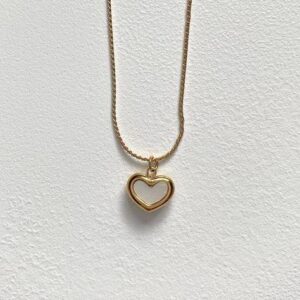 Bahr Small White Heart Stainless Gold