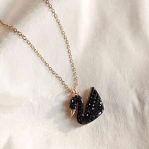 Bahr Swan Necklace Stainless Black