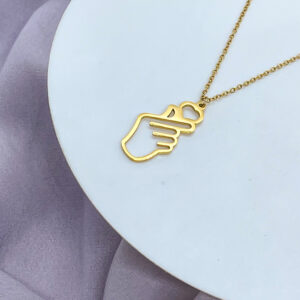 Bahr Korean Love Sign Necklace Gold Stainless