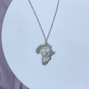 Bahr Africa Map Pharaoh Necklace Silver