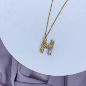 Bahr Crumpled H Letter Necklace