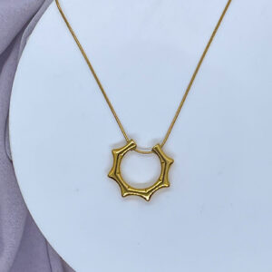 Bahr Bamboo Sun Necklace Gold Stainless
