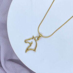 Bahr Horse Frame Necklace - Gold Stainless