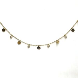 Bahr Gold Crescent & Stone Necklace