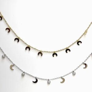 Bahr Gold Crescent Moon Necklace (Multiple Moons)