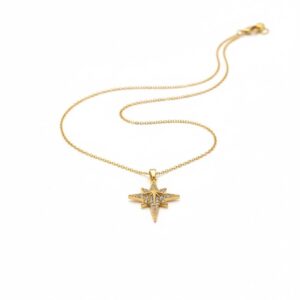 Bahr North Star Necklace Stainless Steel Gold